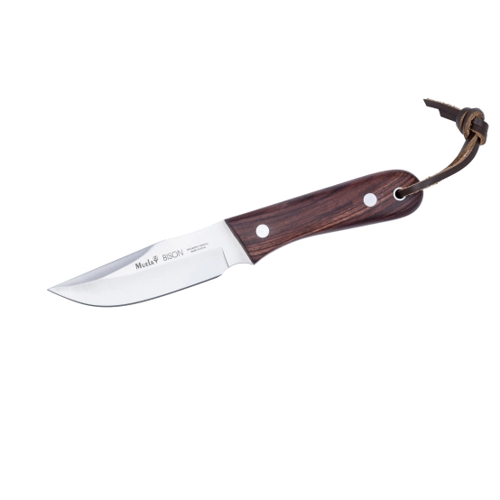 MUELA BISON‑9NL – One‑Piece Knife with Pressed Wood Handle