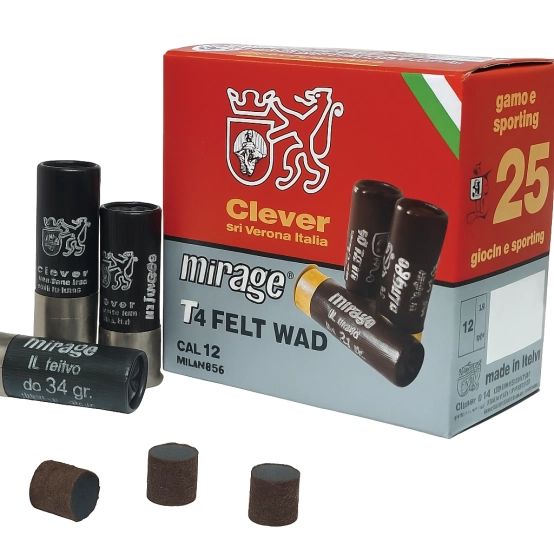 Φυσίγγια Clever Mirage T4 Borra Feltro (Felt Wad) 34 gr
