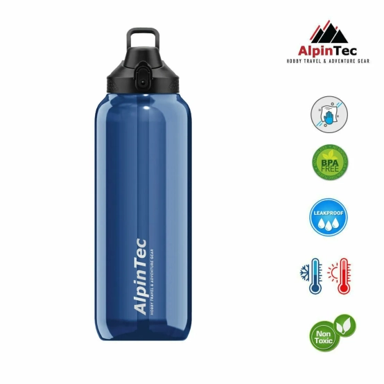 AlpinTec Enjoy 1500 ml Surgering Blue – Large BPA Free Tritan Bottle