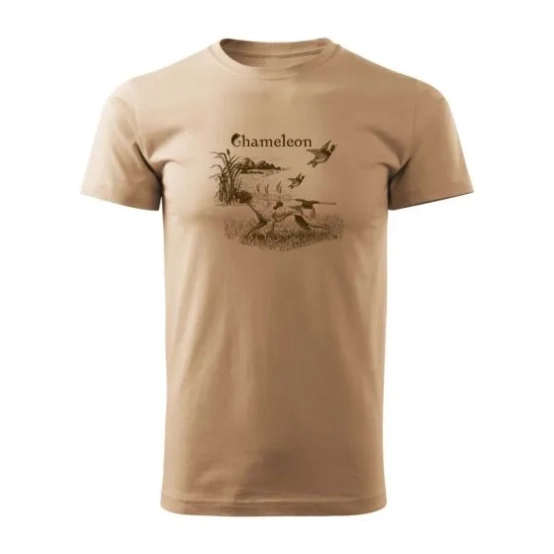 Chameleon Melleri Pointer with Ducks Short Sleeve T-Shirt Beige