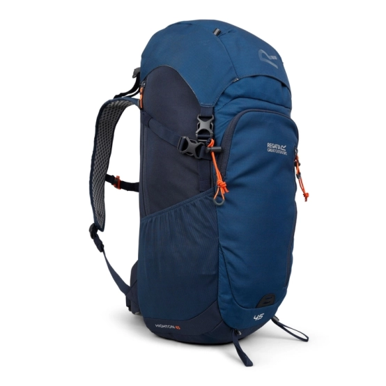 Regatta Highton V2 45L Backpack – Durable Hiking Pack with Rain Cover | Navy Blue 2