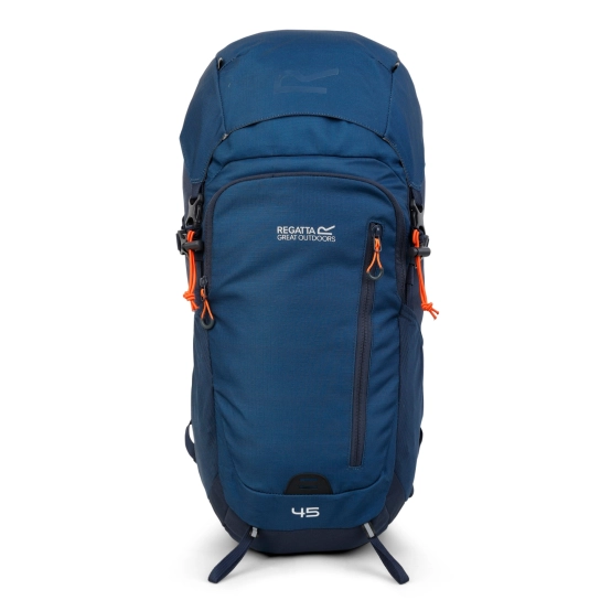 Regatta Highton V2 45L Backpack – Durable Hiking Pack with Rain Cover | Navy Blue