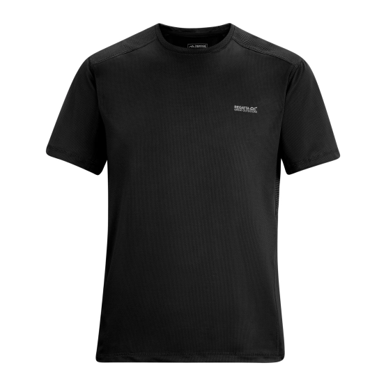 Regatta Men’s Virda T‑Shirt – Quick‑Dry  Ash Black
