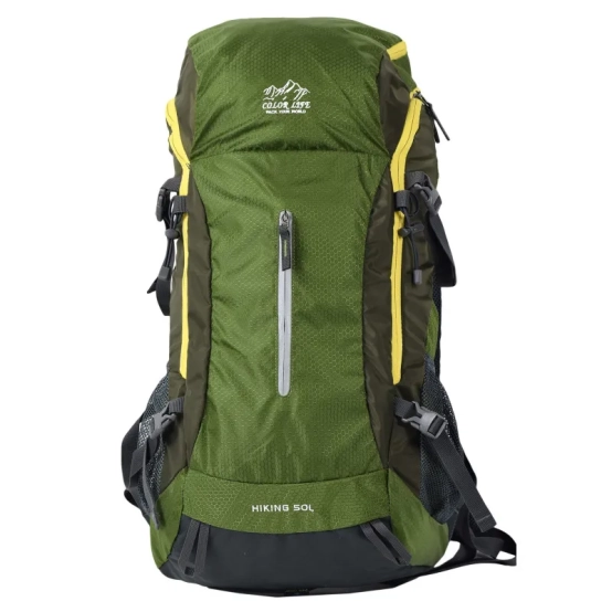 Colorlife Mountain Green – 50L Hiking Backpack with Air‑Throught Back Panel & Integrated Rain Cover