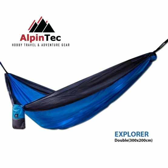 AlpinTec Explorer 300×200 – Double Parachute Hammock with Straps & Carabiners (200 kg)