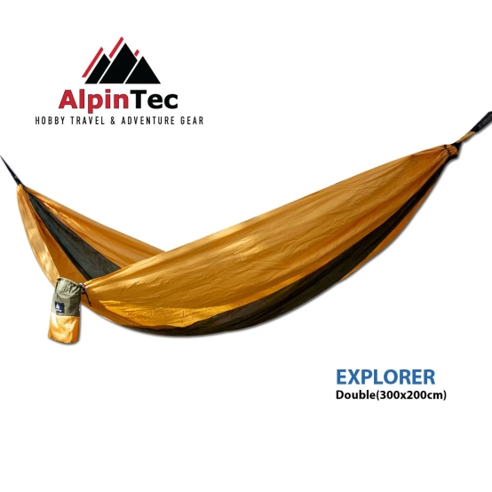 AlpinTec Explorer 300×200 – Double Parachute Hammock with Straps & Carabiners (200 kg)