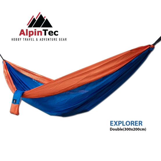 AlpinTec Explorer 300×200 – Double Parachute Hammock with Straps & Carabiners (200 kg)