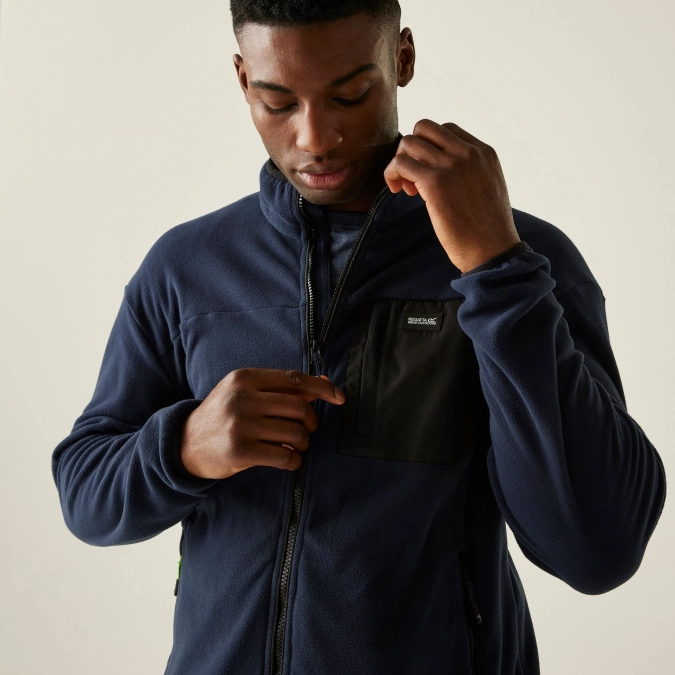 Men's Jacket Fleece Regatta Frankie Full Zip Navy