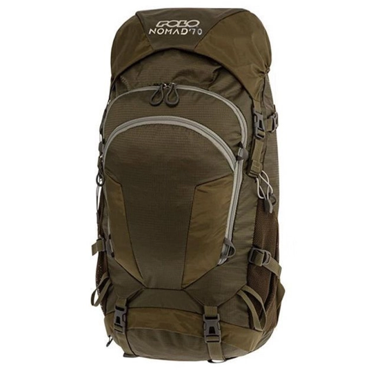 Polo Nomad 70L Khaki – Ripstop Hiking Backpack