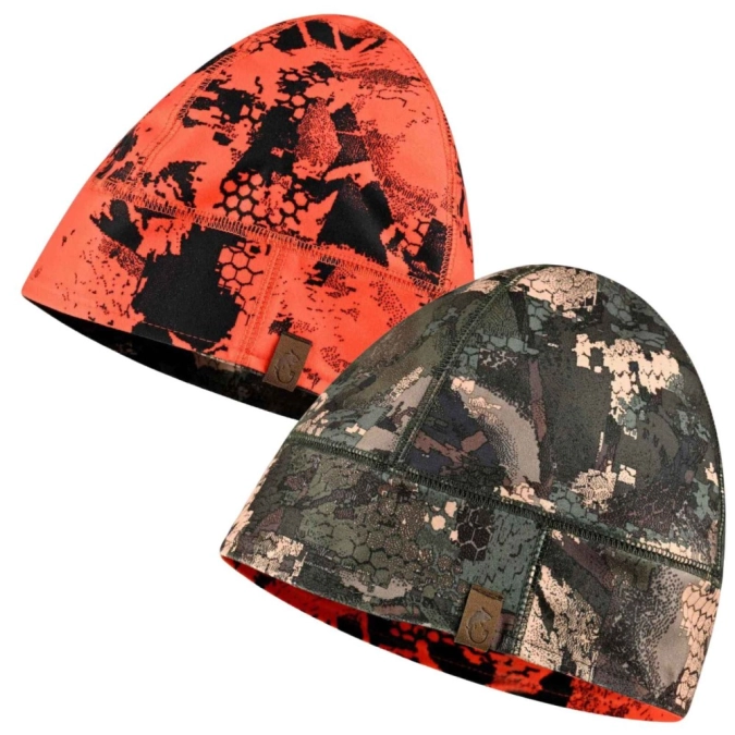 Chameleon Damaran Reversible Mossy Camo/Hi‑Vis Hunting Beanie – Windblock & Teflon™