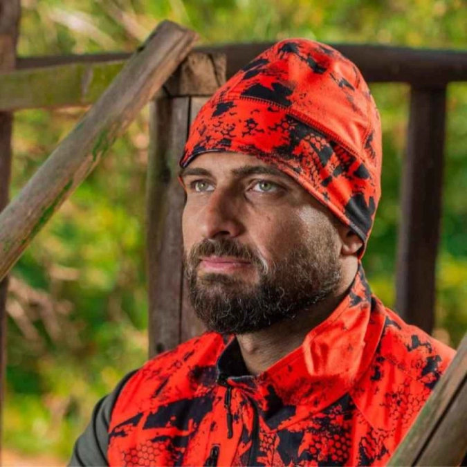 Chameleon Damaran Reversible Mossy Camo/Hi‑Vis Hunting Beanie – Windblock & Teflon™