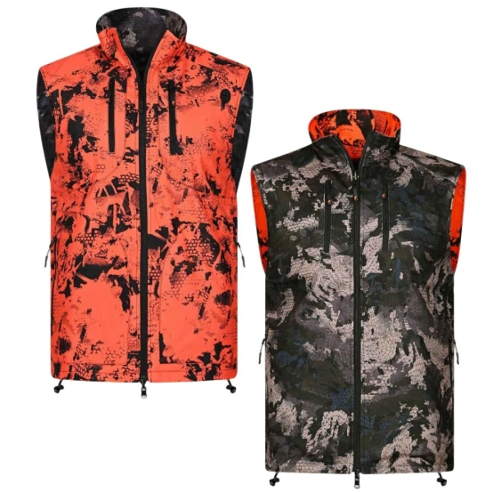 Chameleon Damaran Reversible Fleece Vest Camo/HV– Windblock & Teflon™ Technical Hunting Vest