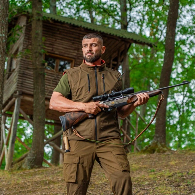 Chameleon Damaran Olive/HV Reversible Fleece Vest – Windblock & Teflon™ Technical Hunting Vest