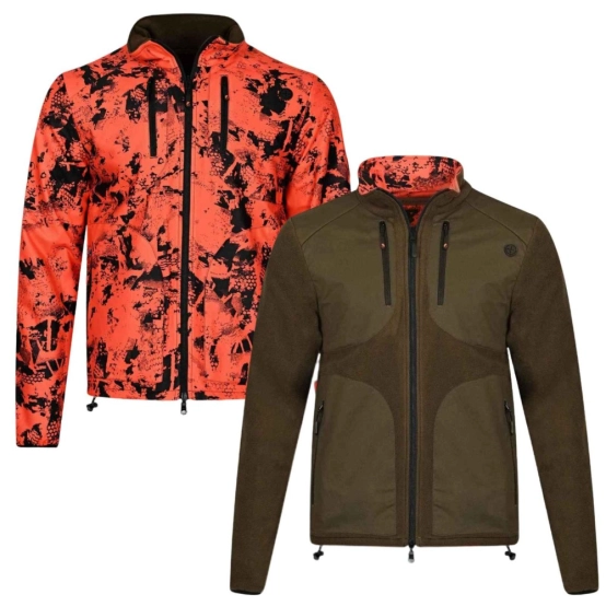 Chameleon Damaran Olive/Hi‑Vis Reversible Fleece Jacket – Windblock & Teflon™ Technical Hunting Jacket